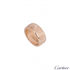 Cartier Rose Gold Diamond Set Happy Birthday Ring Size 52